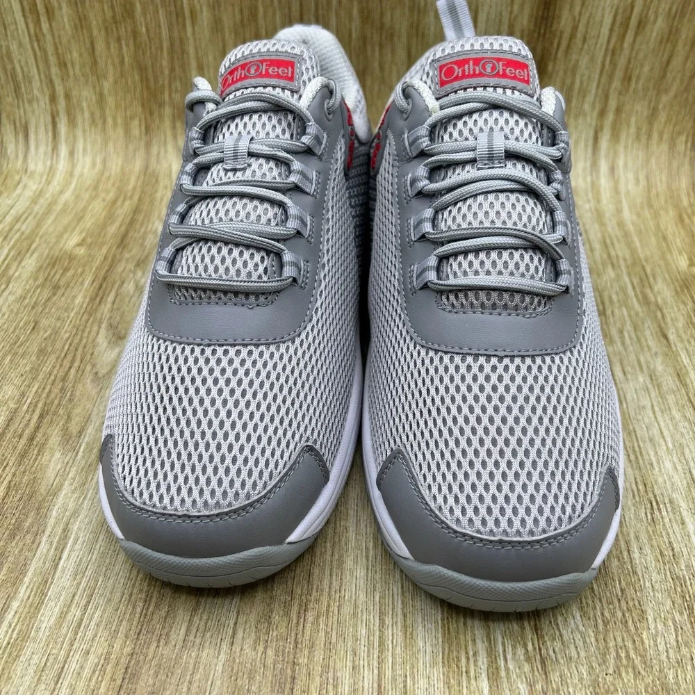 Orthofeet Edgewater 618 Sneakers Men's Size 9.5 4E X-Wide Grey Mesh Orthopedic